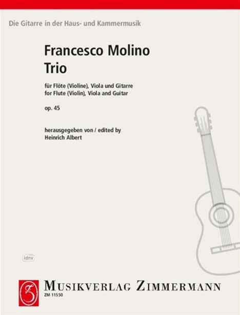 Francesco Molino: Trio für Flöte (Violine), Viol, Noten