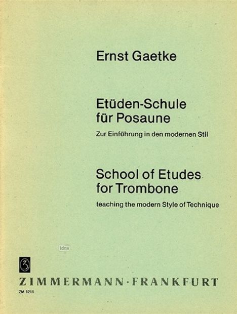 Ernst Gaetke: Etüden-Schule, Noten