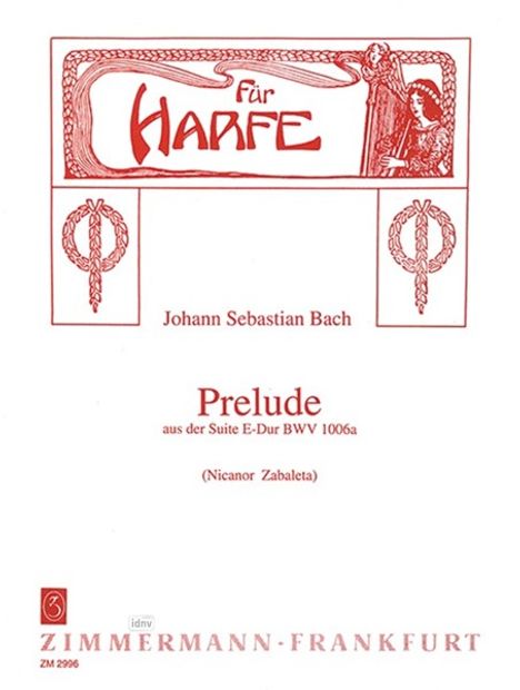 Johann Sebastian Bach: Prelude aus der Suite E-Dur BW, Noten