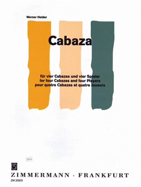 Werner Heider: Cabaza, Noten