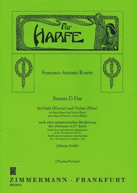 Antonio Rosetti: Sonate D-Dur, Noten