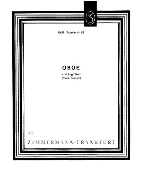 Grifftabelle für Oboe und Englisch-Horn (franz. System), Noten