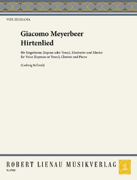 Giacomo Meyerbeer (1791-1864): Hirtenlied, Buch