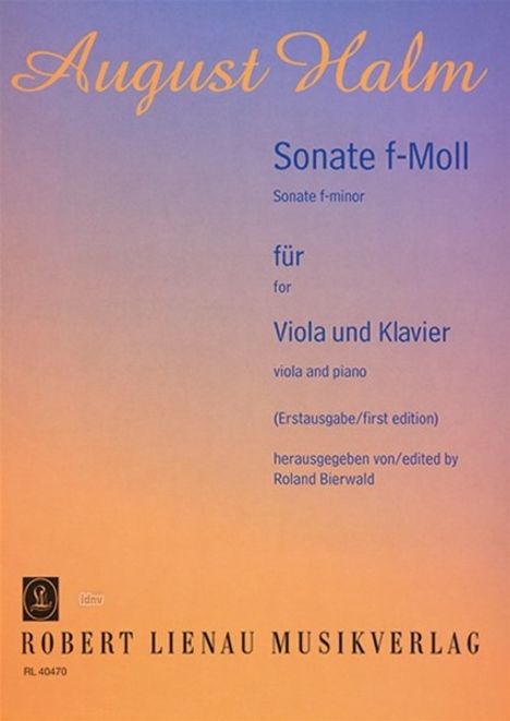 August Halm: Sonate f-Moll, Noten