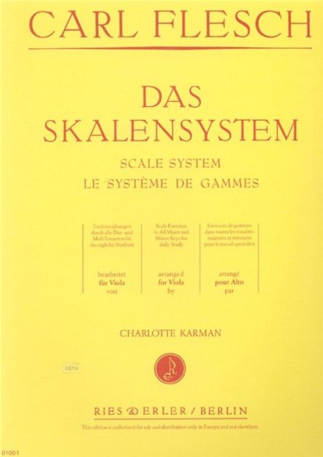 Carl F. Flesch: Das Skalensystem für Viola, Noten