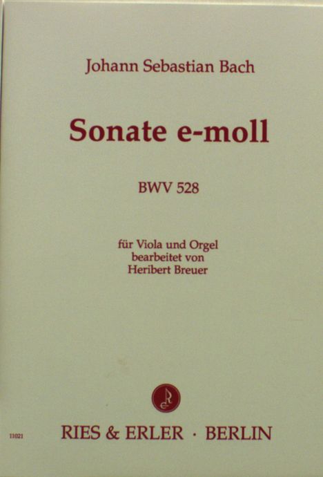 Johann Sebastian Bach: Bach, Joh. Seb. /Bea:Sonate für Viola und Orge, Noten