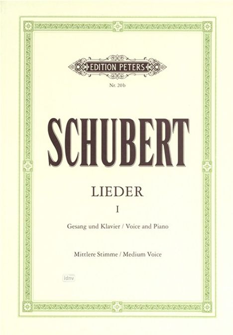 Franz Schubert (1797-1828): Lieder, Band 1, mittlere Stimme, Buch