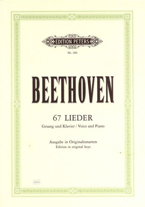 Ludwig van Beethoven: 67 Lieder, Noten