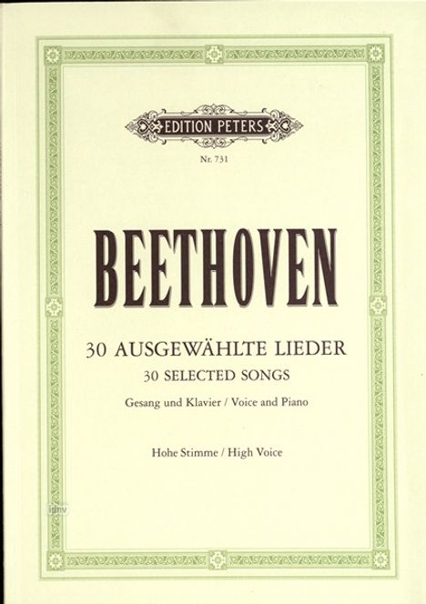 Ludwig van Beethoven: 30 ausgewählte Lieder, Noten