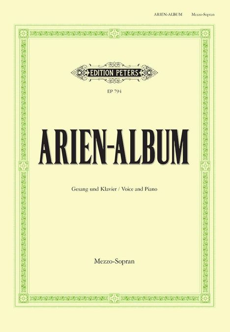 Aria Album for Mezzo-Soprano, Buch