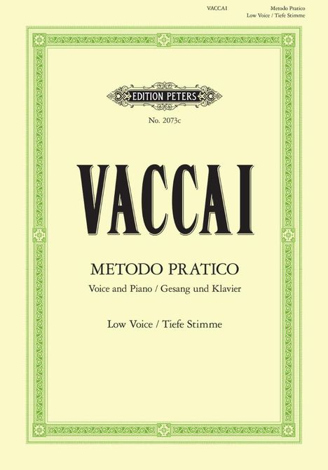 Metodo Pratico di Canto Italiano, Noten