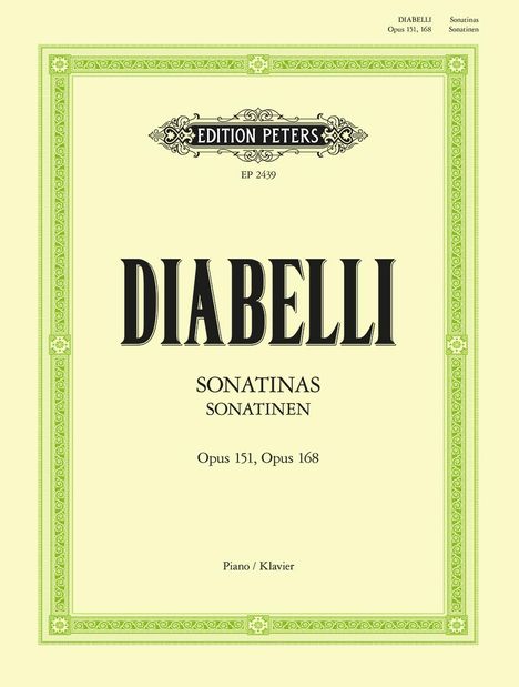 Anton Diabelli: Sonatinen für Klavier op. 151 / 168, Noten