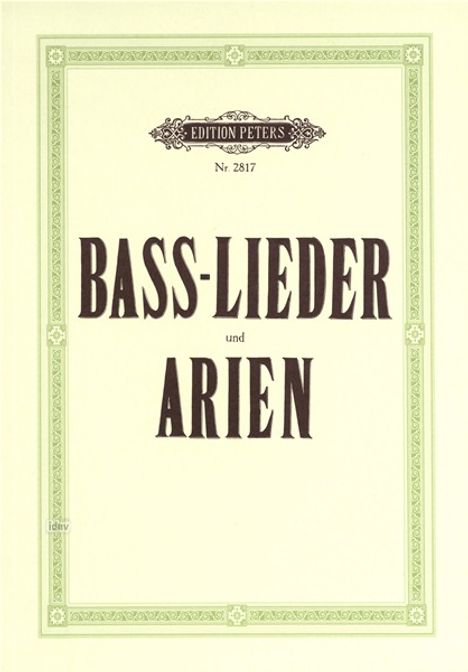 Verschiedene: Bass-Lieder und Arien, Noten