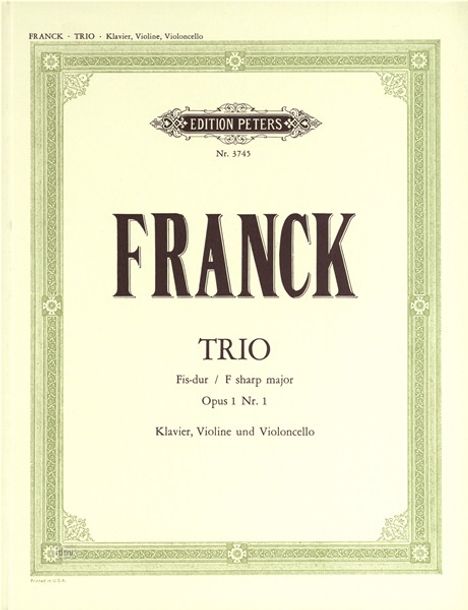 Cesar Franck: Trio für Klavier, Violine und, Noten