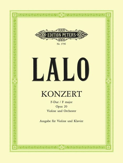 Edouard Lalo: Lalo, É: Concerto No. 1 Op. 20, Noten