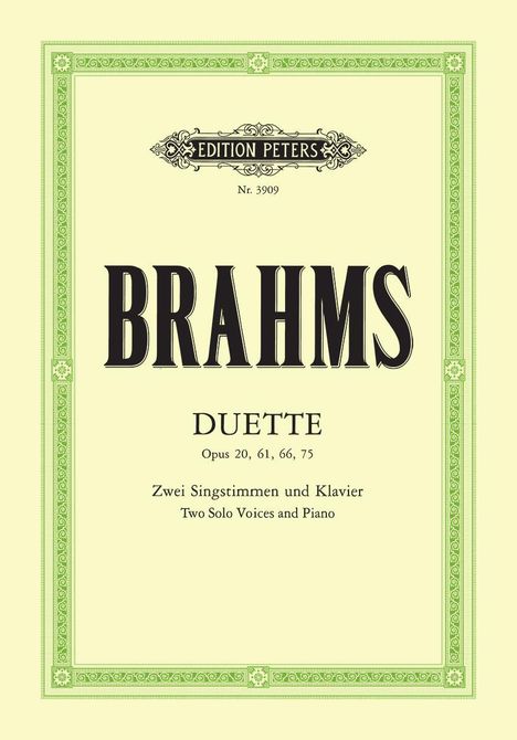 Johannes Brahms (1833-1897): Duette op. 20, 61, 66, 75, Buch