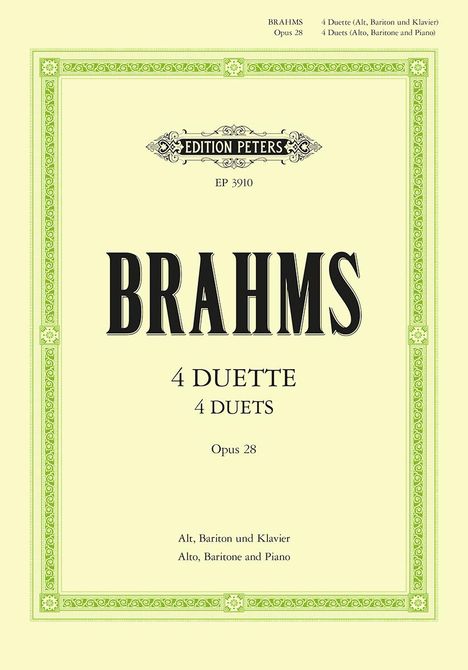 4 Duets for Alto, Baritone and Piano Op. 28, Buch