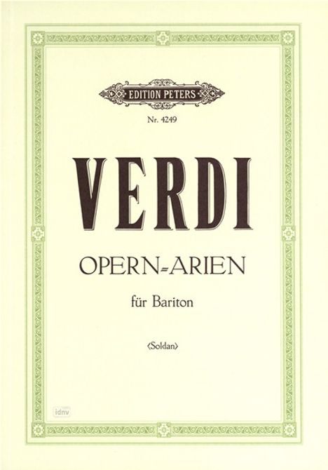 Arienalben (deutsch/italienisch) für Bariton, Klavier und Gesang, Noten