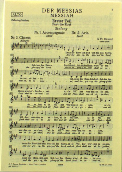 Georg Friedrich Händel: Händel, Georg Friedr:Der Messias HWV 56 /CS /A, Noten