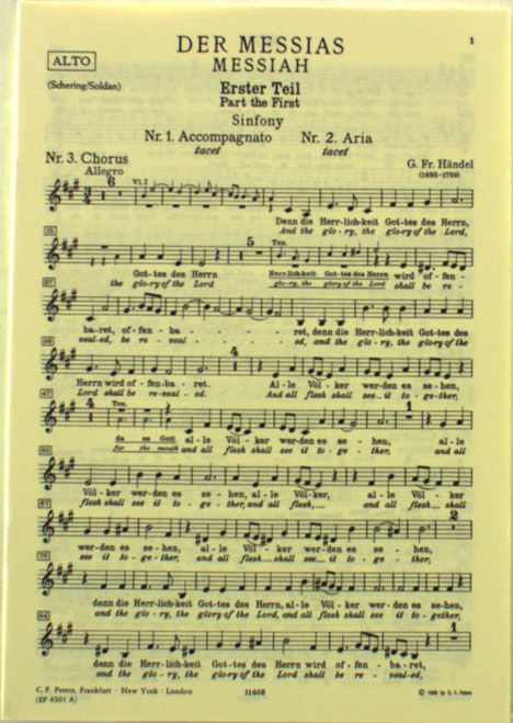 Georg Friedrich Händel: Der Messias HWV 56, Noten