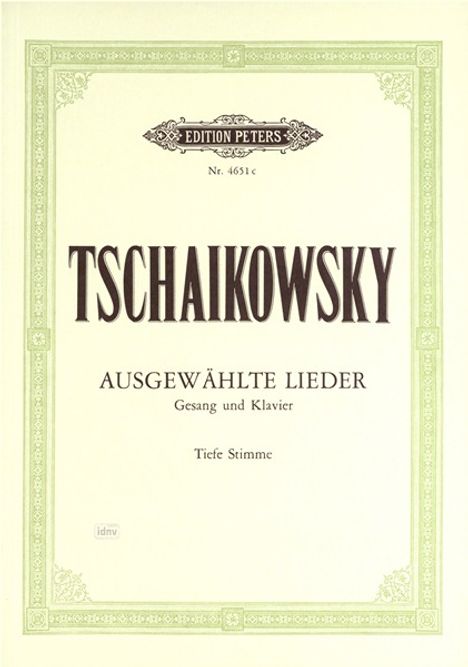 Peter Iljitsch Tschaikowsky: 20 Ausgewählte Lieder, Noten