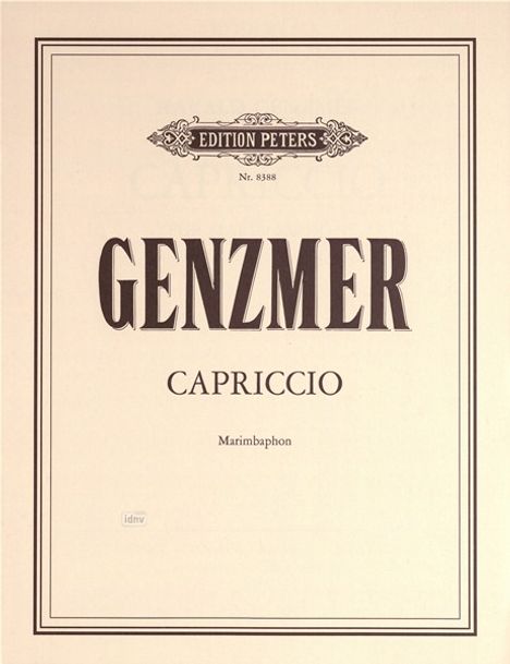 Harald Genzmer: Capriccio für Marimbaphon, Noten