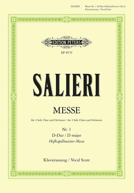 Mass No. 1 in D (Hofkapellmeister-Messe), Buch