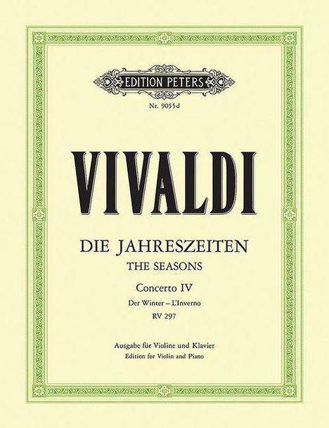 Antonio Vivaldi (1678-1741): Die vier Jahreszeiten: Konzert für Violine, Streicher und Basso continuo f-Moll op. 8 Nr. 4 RV 297 "Der Winter", Buch
