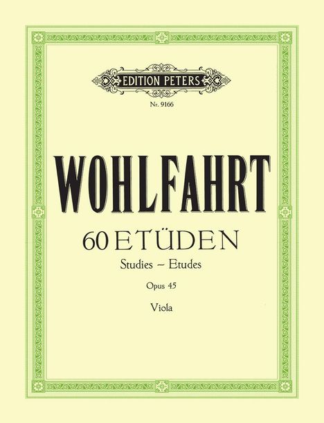 Franz Wohlfahrt: 60 Etüden für Violine solo op. 45, Buch