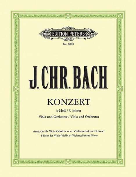 Johann Christian Bach (1735-1782): Konzert für Viola und Orchester c-Moll, Buch