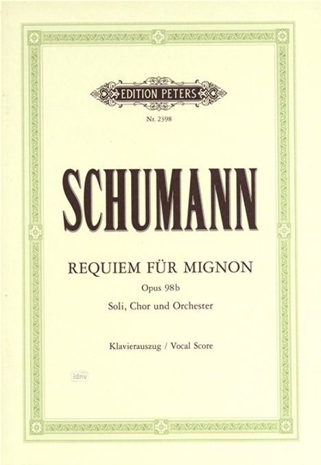 Requiem für Mignon op. 98b, Noten