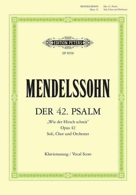 Psalm 42 Wie Der Hirsch Schreit Op. 42 (Vocal Score), Buch