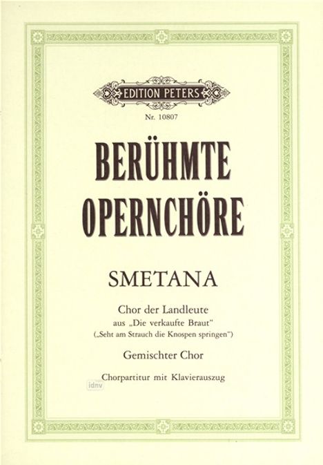 Smetana, B: Berühmte Opernchöre: Seht an am Strauch, Buch