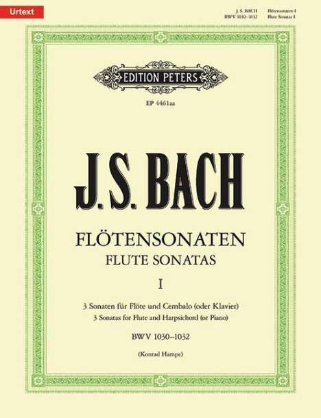 Sonaten für Flöte und Cembalo (Klavier) BWV 1030 - 1032 / URTEXT, Noten