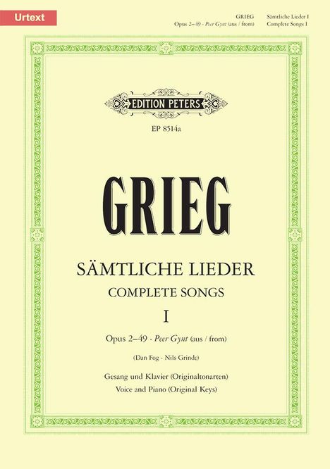 Complete Songs -- Opp. 2-49 and from Peer Gynt, Buch