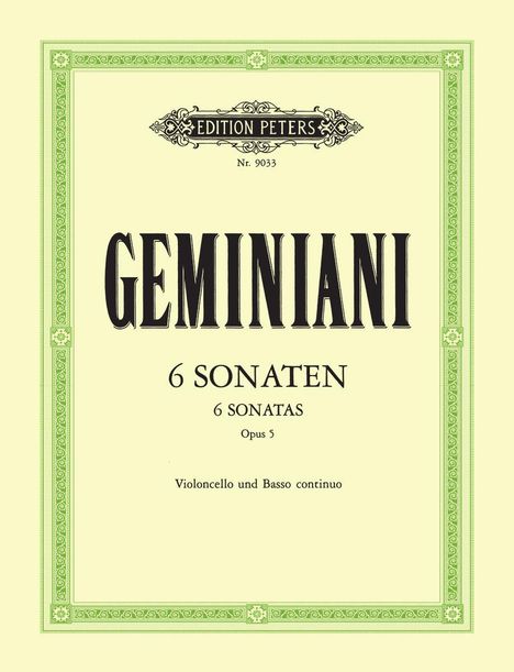 6 Sonatas for Cello and Continuo Op. 5, Buch