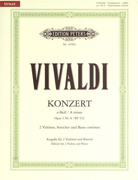 Konzert a-Moll op. 3, Nr. 8 RV 522, Noten
