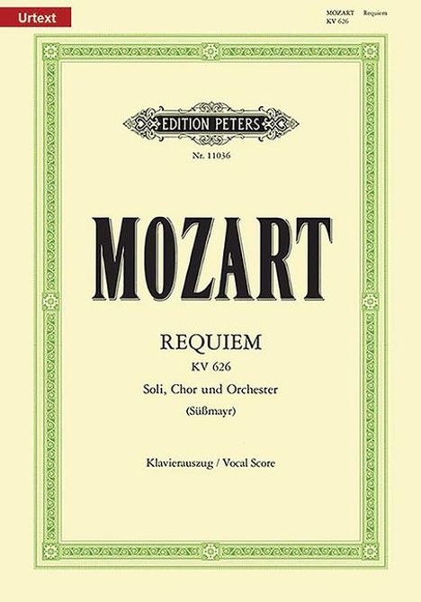 Wolfgang Amadeus Mozart (1756-1791): Requiem d-Moll KV 626 / SmWV 105 / URTEXT, Buch