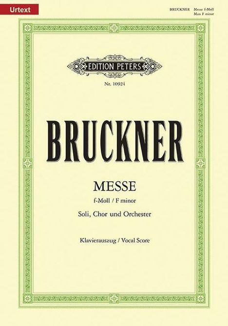 Anton Bruckner: Mass in F Minor Wab 28 (Vocal Score), Noten