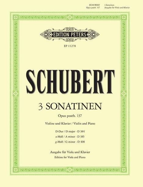 Franz Schubert: Sonatinas (3) Op. Posth.137, Noten