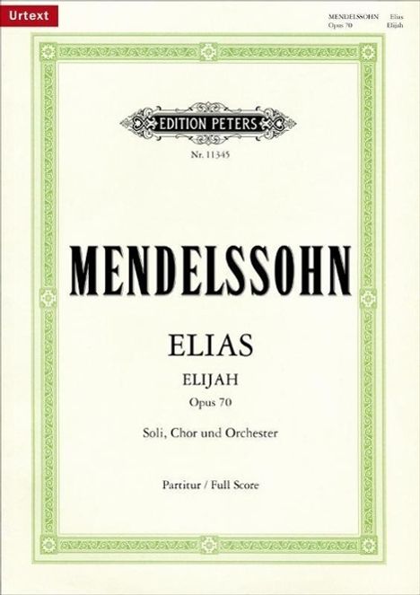 Elias op.70, Klavierauszug, Noten