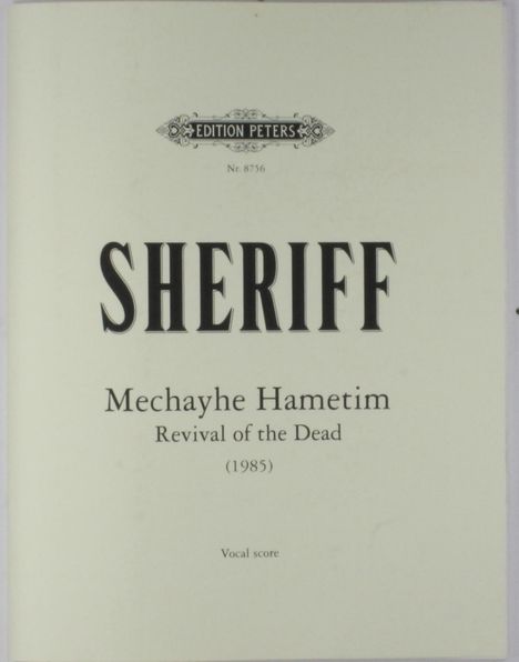 Noam Sheriff: Mechaye Hametim "Die Wiederbelebung der Toten (The Revival of the Dead" (1985), Noten