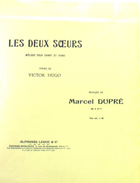 Dupre: 2 Soeurs (Melodie), Noten