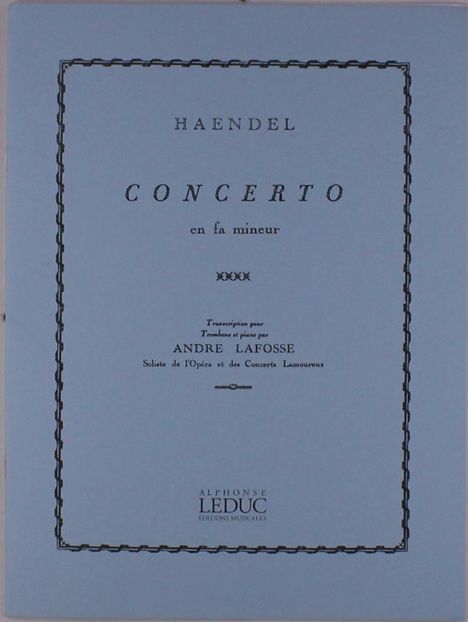 Georg Friedrich Händel: Concerto En Fa Mineur, Noten