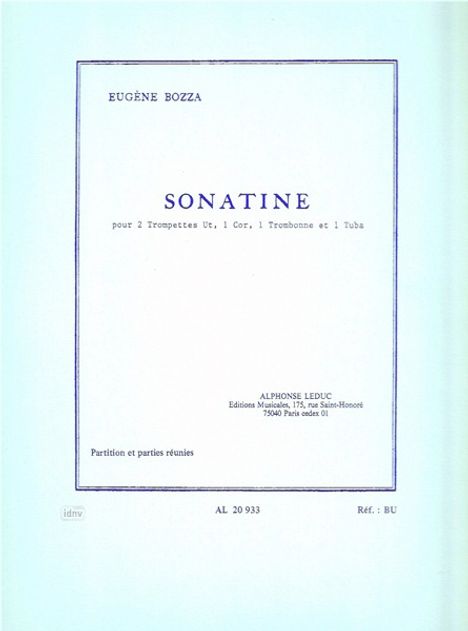 Eugene Bozza: Sonatine, Noten