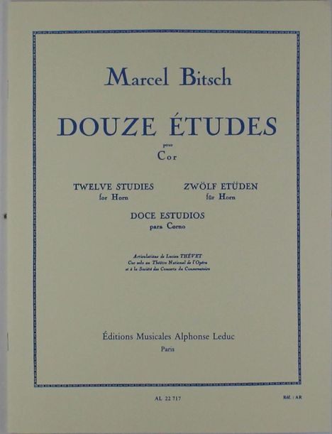 Bitsch: 12 Etudes, Noten