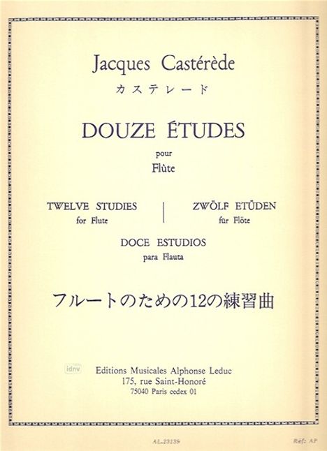 Casterede: 12 Etudes, Noten