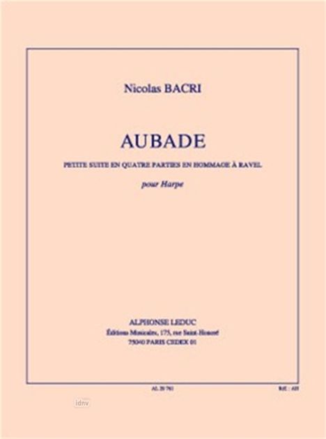 Nicolas Bacri: Aubade, Noten