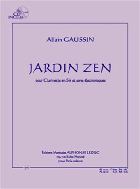 Allain Gaussin: Jardin Zen, Noten