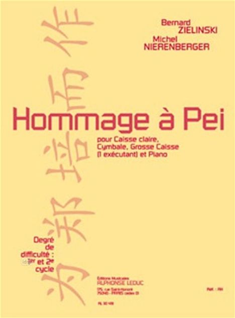 Bernard Zielinski: Hommage à Pei, Noten